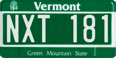 VT license plate NXT181