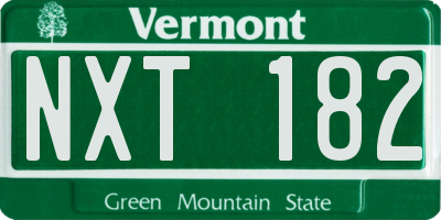 VT license plate NXT182