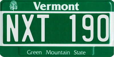 VT license plate NXT190