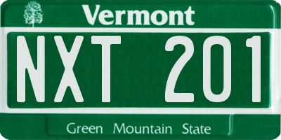 VT license plate NXT201