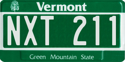 VT license plate NXT211
