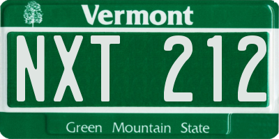VT license plate NXT212