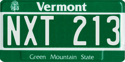 VT license plate NXT213