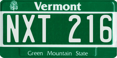 VT license plate NXT216