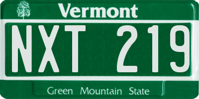 VT license plate NXT219