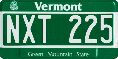 VT license plate NXT225