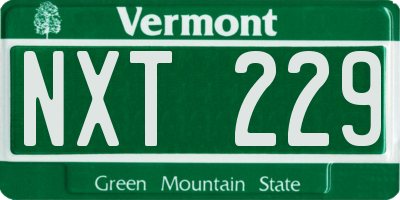 VT license plate NXT229