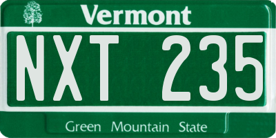 VT license plate NXT235