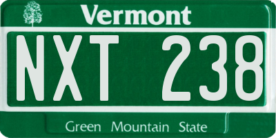 VT license plate NXT238