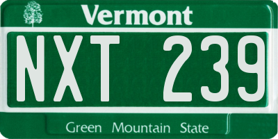 VT license plate NXT239