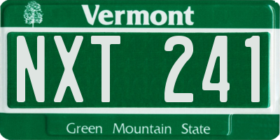 VT license plate NXT241