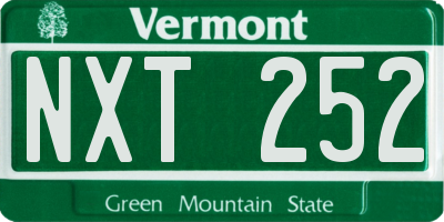 VT license plate NXT252