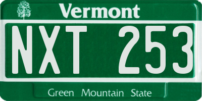 VT license plate NXT253