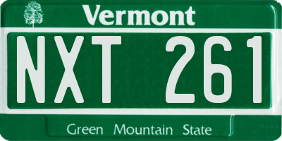 VT license plate NXT261