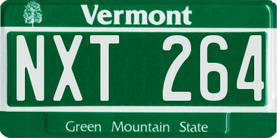 VT license plate NXT264