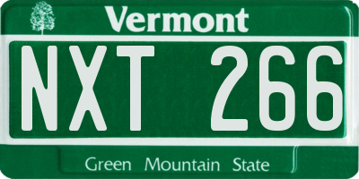 VT license plate NXT266