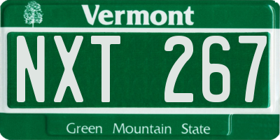 VT license plate NXT267