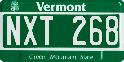 VT license plate NXT268