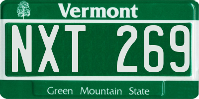 VT license plate NXT269
