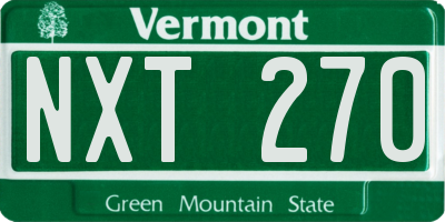 VT license plate NXT270