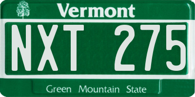 VT license plate NXT275