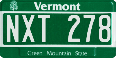 VT license plate NXT278