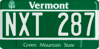 VT license plate NXT287