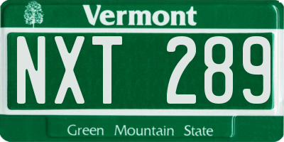 VT license plate NXT289