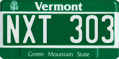 VT license plate NXT303