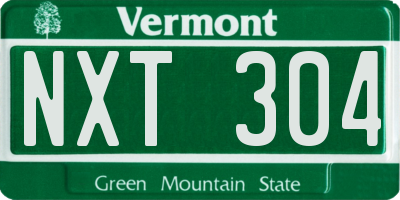 VT license plate NXT304