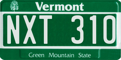 VT license plate NXT310
