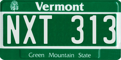 VT license plate NXT313