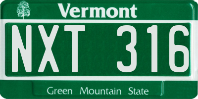 VT license plate NXT316