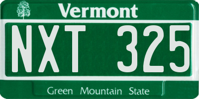 VT license plate NXT325