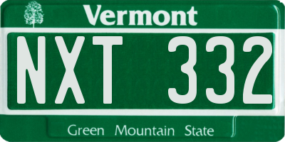 VT license plate NXT332