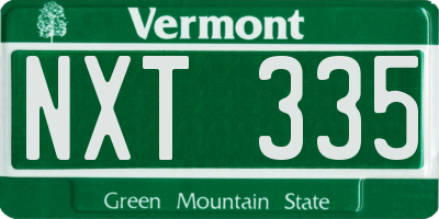 VT license plate NXT335