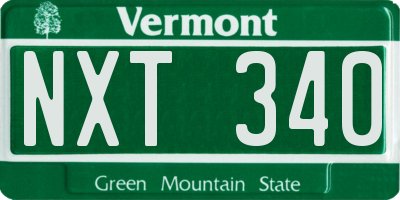 VT license plate NXT340