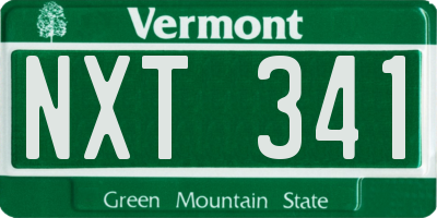 VT license plate NXT341