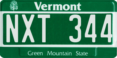 VT license plate NXT344