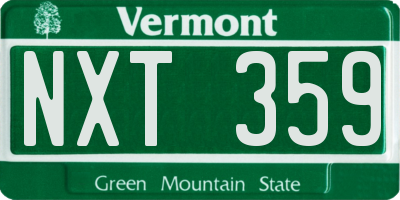 VT license plate NXT359