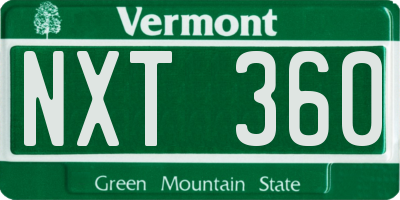 VT license plate NXT360