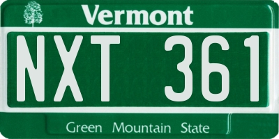 VT license plate NXT361