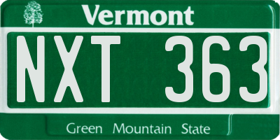 VT license plate NXT363