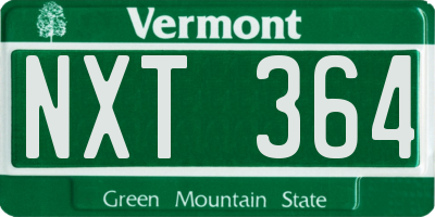 VT license plate NXT364