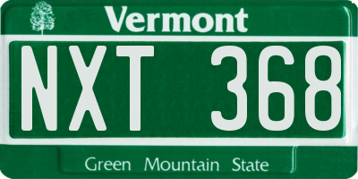 VT license plate NXT368