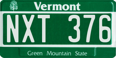VT license plate NXT376