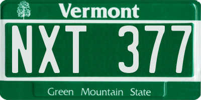 VT license plate NXT377
