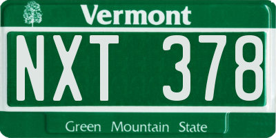 VT license plate NXT378