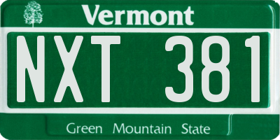 VT license plate NXT381