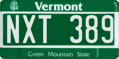 VT license plate NXT389